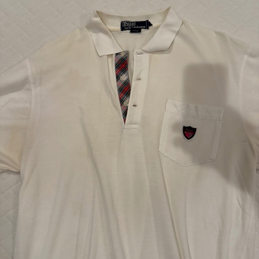 Polo Ralph Lauren White Polo Shirt — Men’s Medium, Sherwood Country Club Embroid